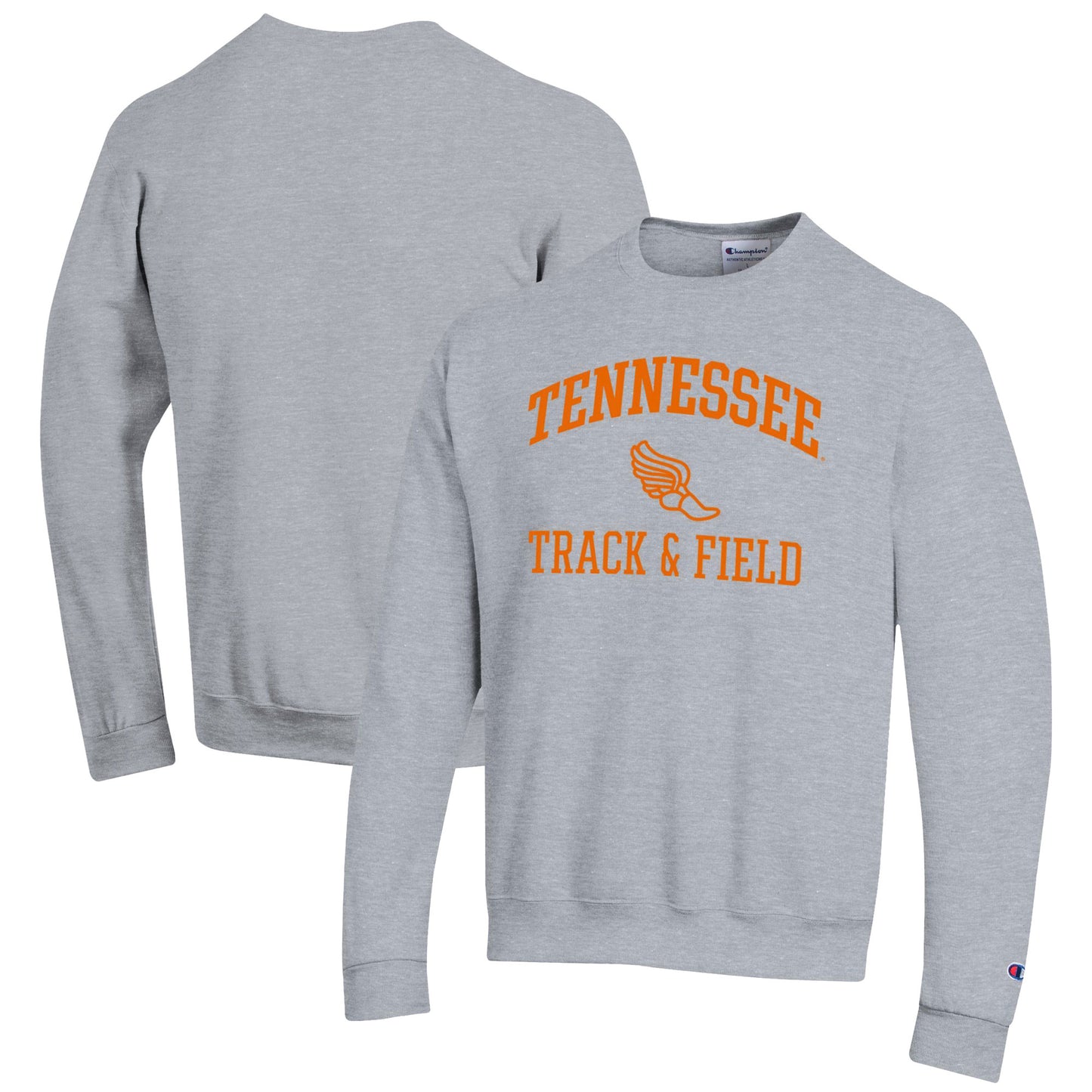 Men's Champion  Gray Tennessee Volunteers Track & Field Icon Powerblend Pullover Sweatshirt