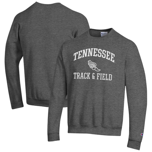 Men's Champion  Charcoal Tennessee Volunteers Track & Field Icon Powerblend Pullover Sweatshirt