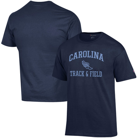 Men's Champion  Navy North Carolina Tar Heels Track & Field Icon T-Shirt