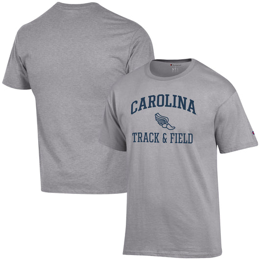 Men's Champion  Gray North Carolina Tar Heels Track & Field Icon T-Shirt