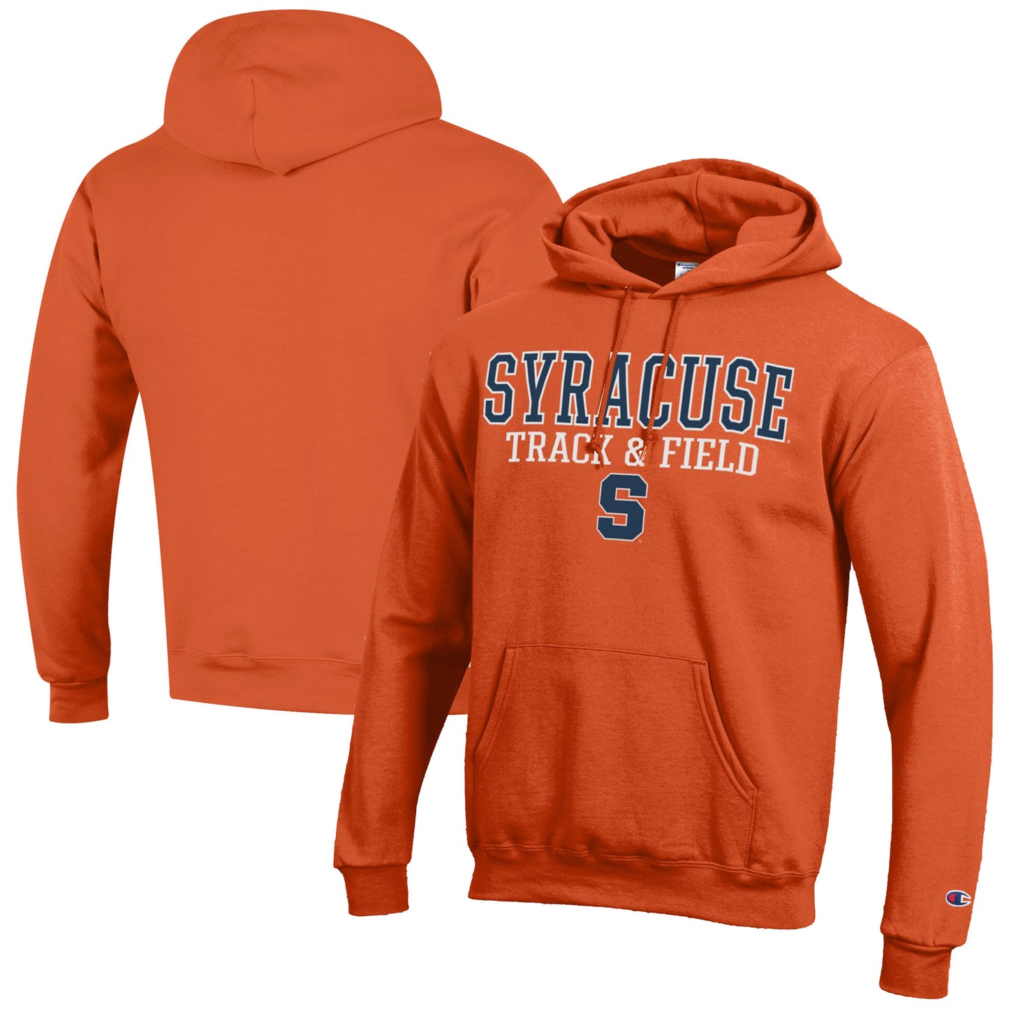 Men's Champion  Orange Syracuse Orange Track & Field Stack Powerblend Pullover Hoodie