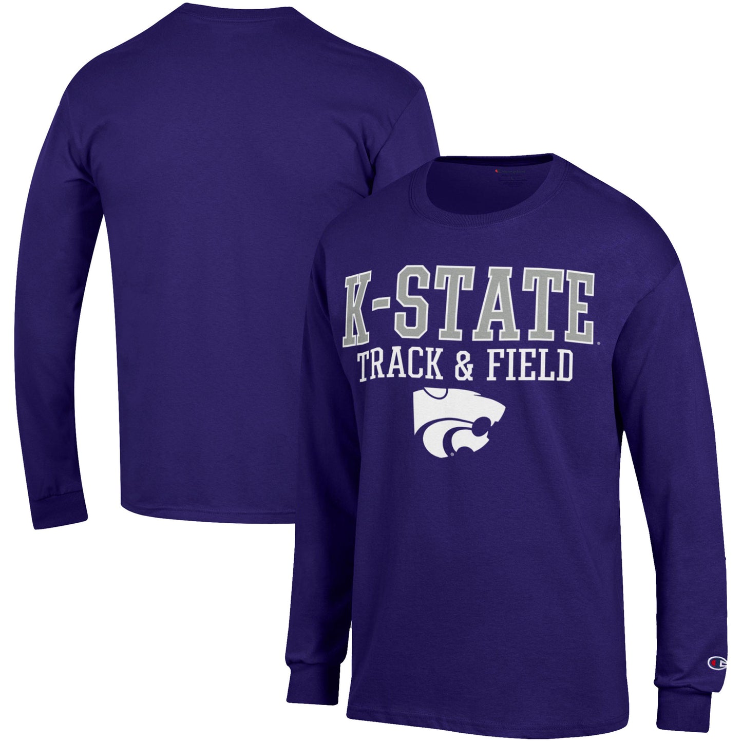 Men's Champion  Purple Kansas State Wildcats Track & Field Stack Long Sleeve T-Shirt