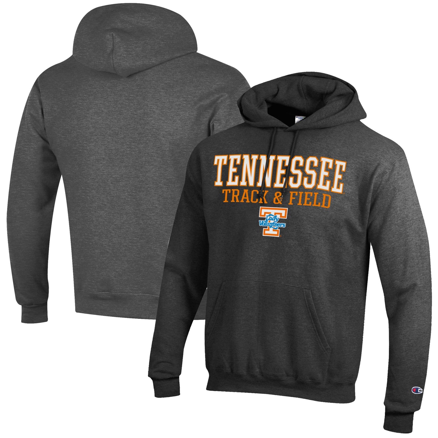 Men's Champion  Charcoal Tennessee Volunteers Track & Field Stack Powerblend Pullover Hoodie