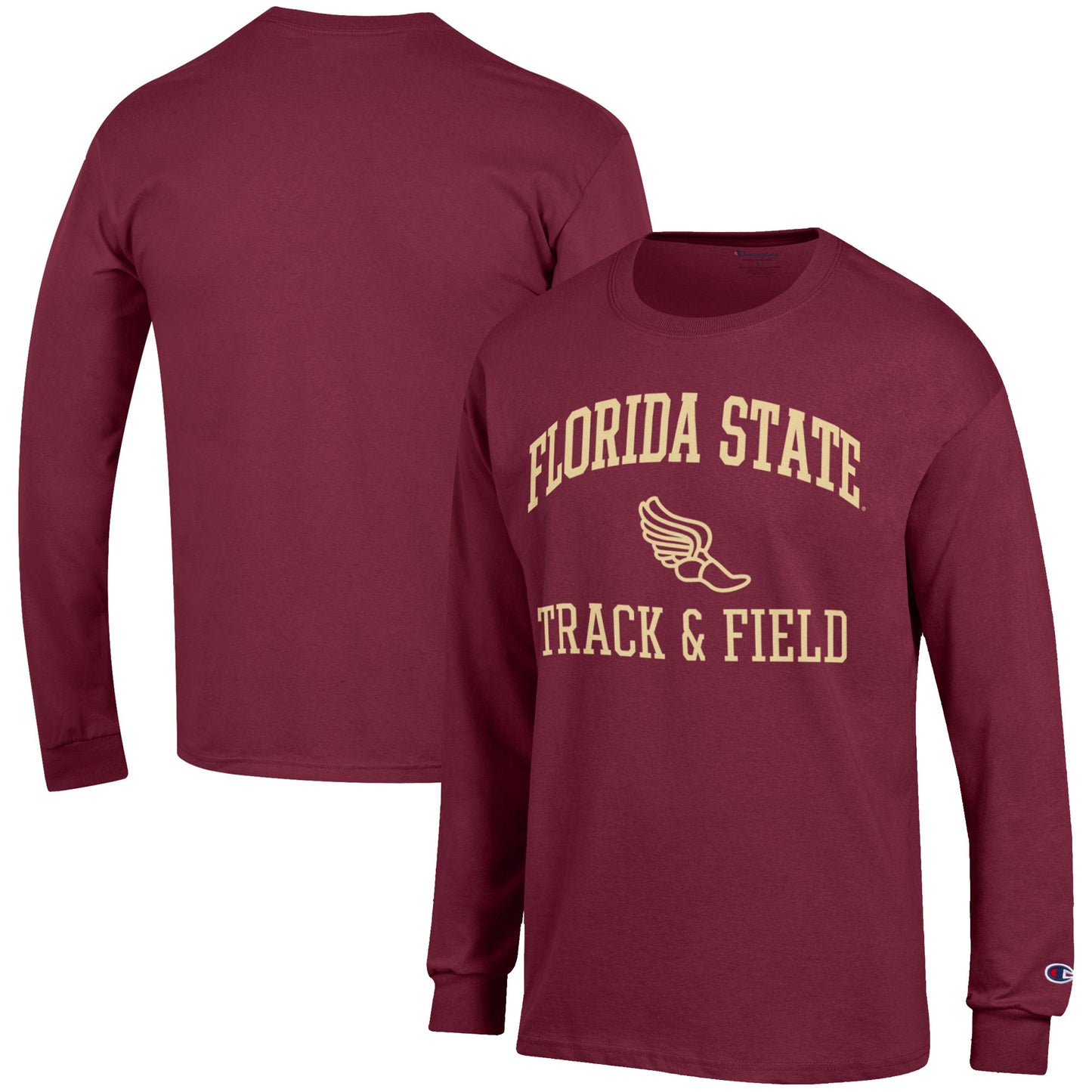 Men's Champion  Garnet Florida State Seminoles Track & Field Icon Long Sleeve T-Shirt