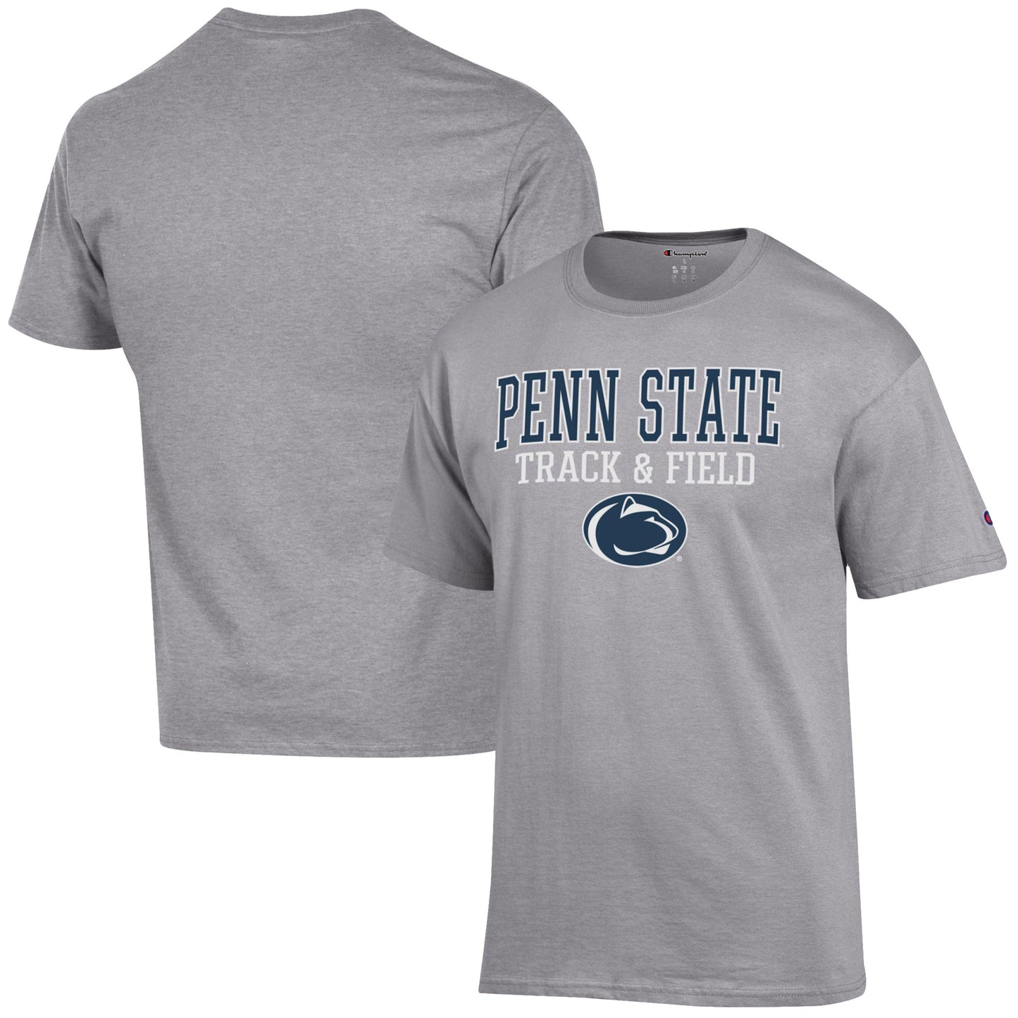 Men's Champion  Gray Penn State Nittany Lions Track & Field Stack T-Shirt