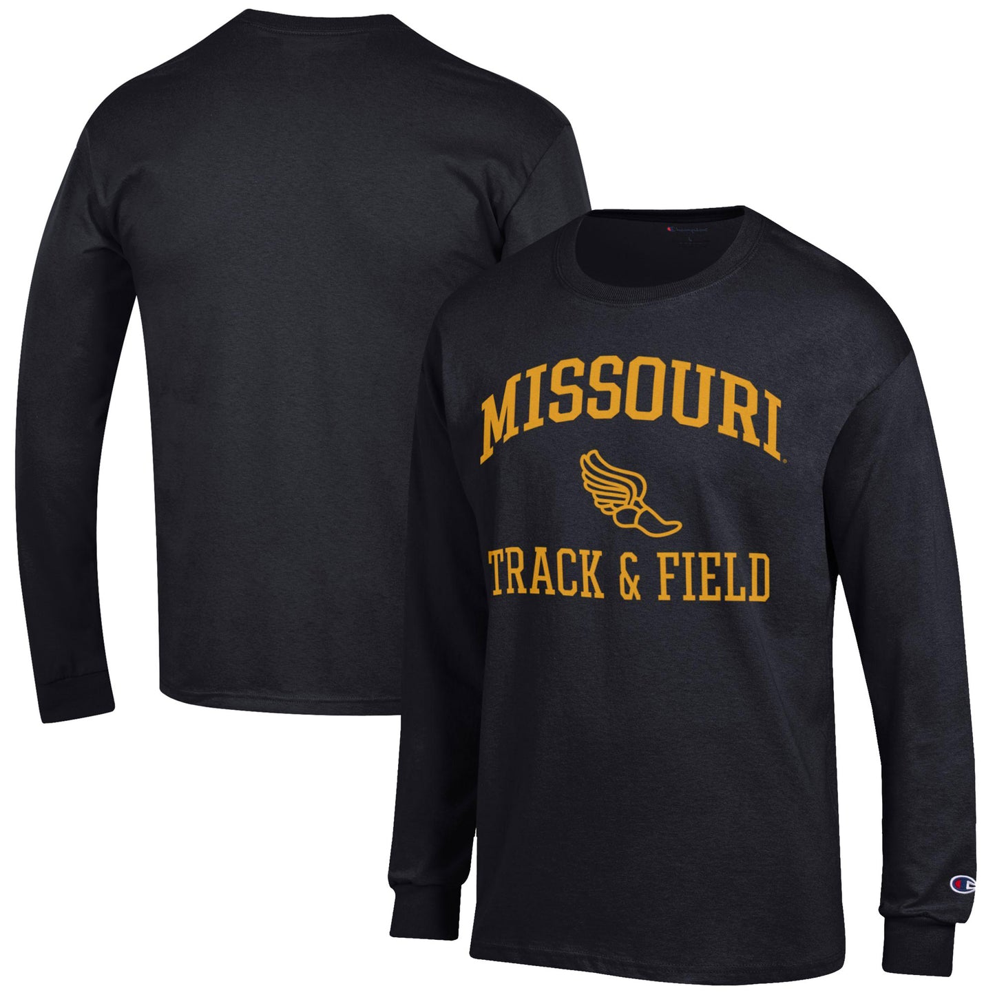 Men's Champion  Black Missouri Tigers Track & Field Icon Long Sleeve T-Shirt