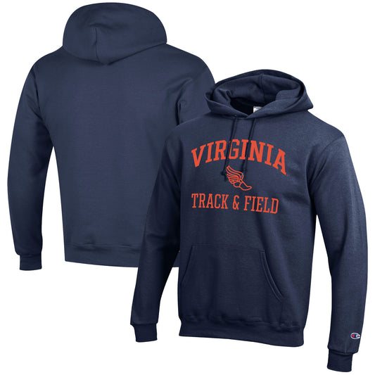 Men's Champion  Navy Virginia Cavaliers Track & Field Icon Powerblend Pullover Hoodie