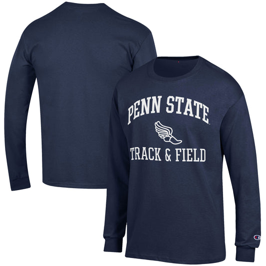 Men's Champion  Navy Penn State Nittany Lions Track & Field Icon Long Sleeve T-Shirt