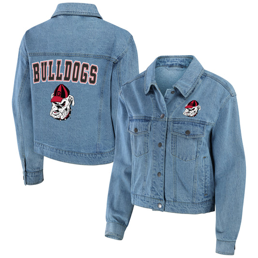 Women's WEAR by Erin Andrews Georgia Bulldogs Button-Up Denim Jacket