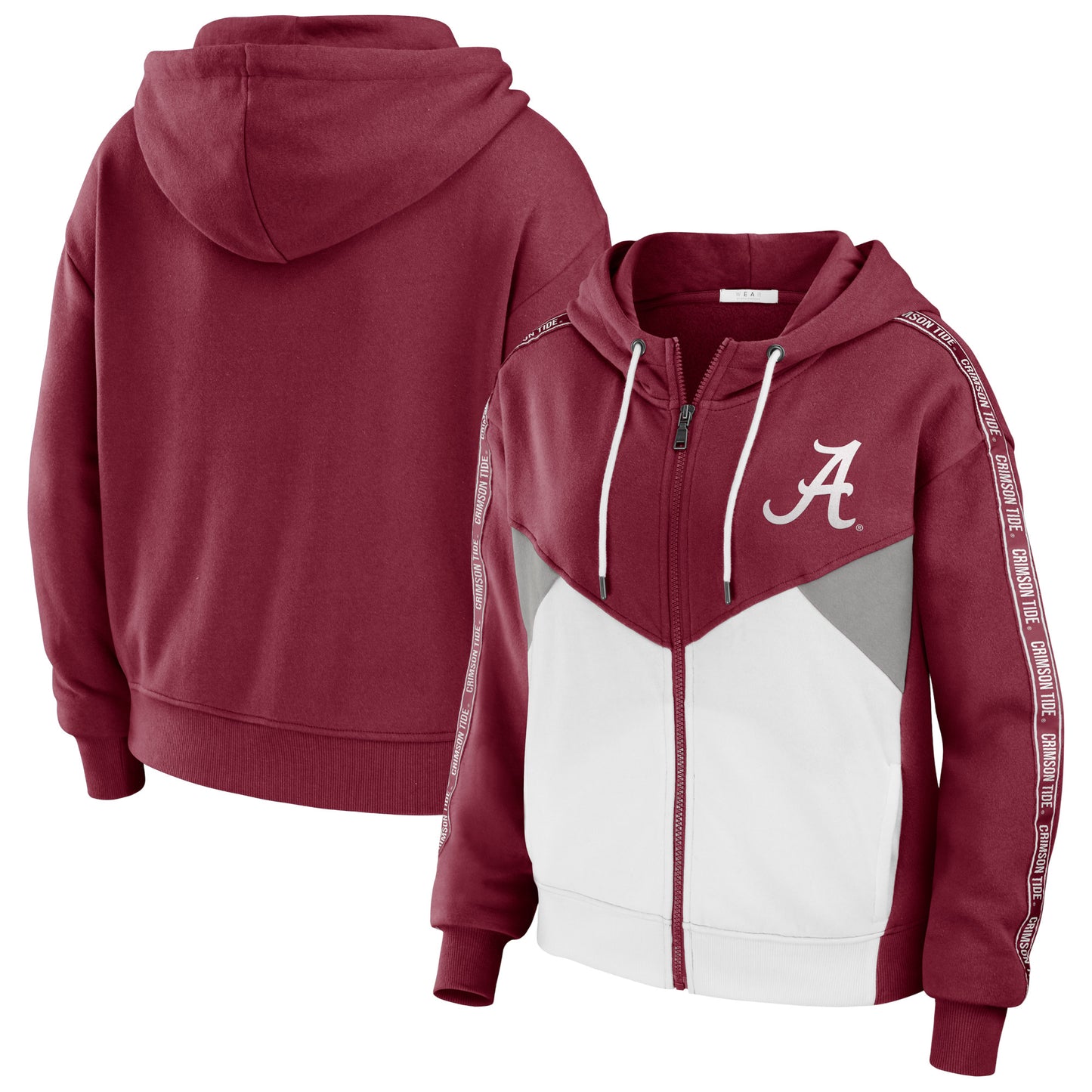 Women's WEAR by Erin Andrews Crimson Alabama Crimson Tide Colorblock Full-Zip Hoodie Jacket