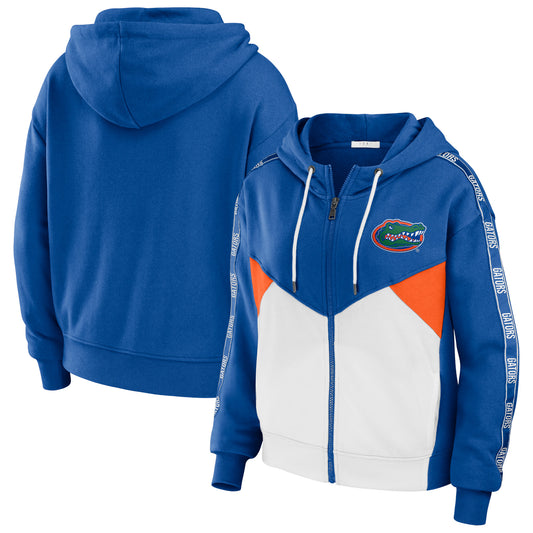 Women's WEAR by Erin Andrews Royal Florida Gators Colorblock Full-Zip Hoodie Jacket