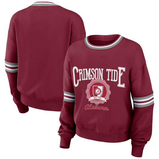 Women's WEAR by Erin Andrews Crimson Alabama Crimson Tide Vintage Pullover Sweatshirt