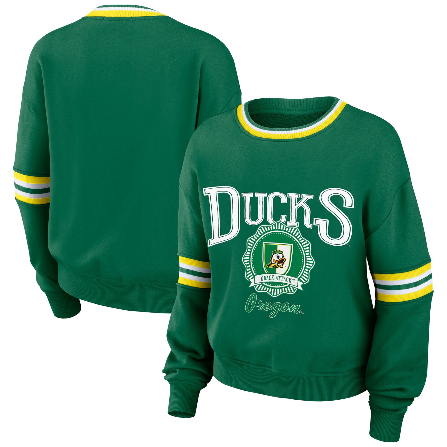 Women's WEAR by Erin Andrews Green Oregon Ducks Vintage Pullover Sweatshirt