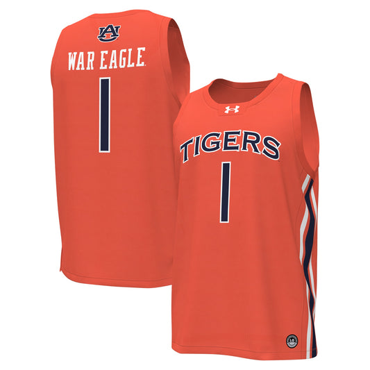 Men's Under Armour #1 Orange Auburn Tigers Replica Basketball Jersey