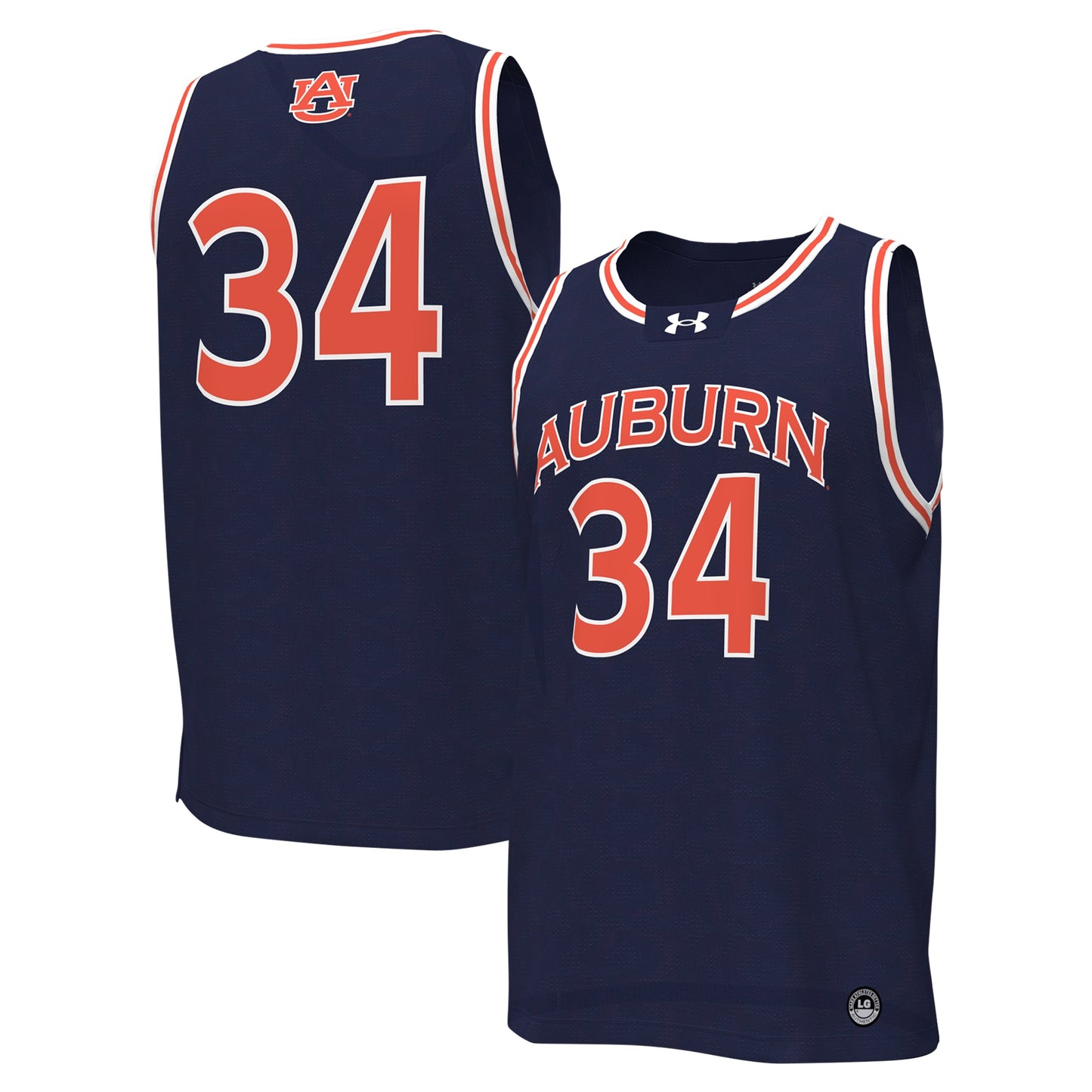 Men's Under Armour #34 Navy Auburn Tigers Replica Basketball Jersey