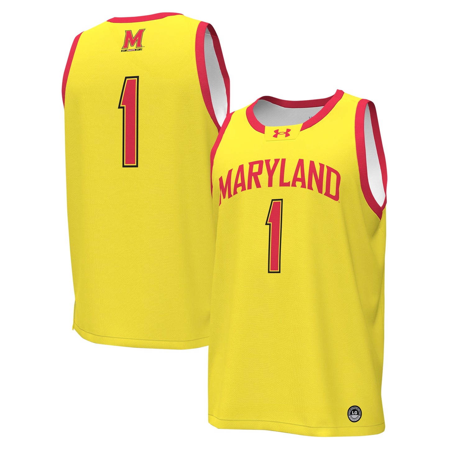 Men's Under Armour #1 Gold Maryland Terrapins Replica Basketball Jersey