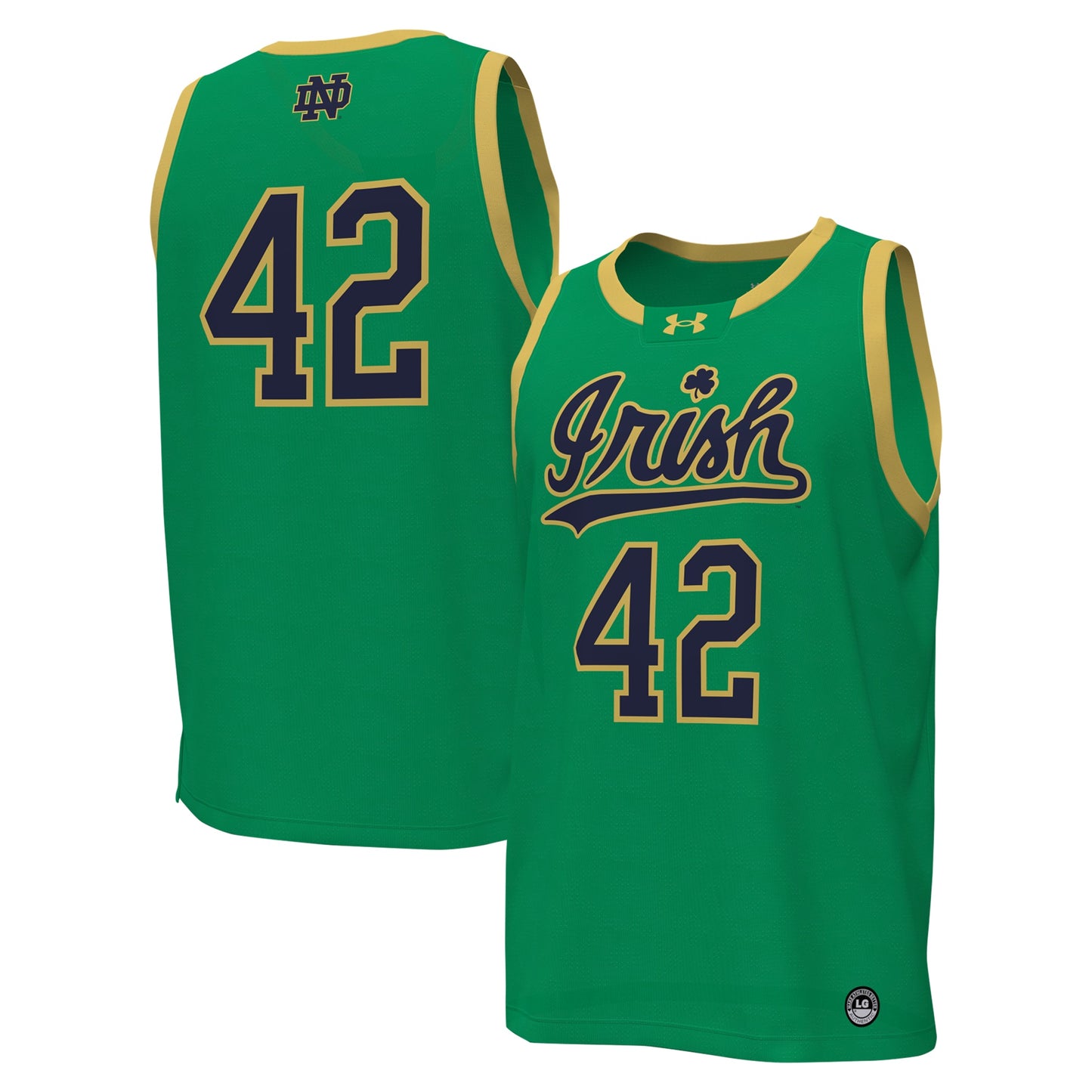 Men's Under Armour # Kelly Green Notre Dame Fighting Irish Replica Basketball Jersey