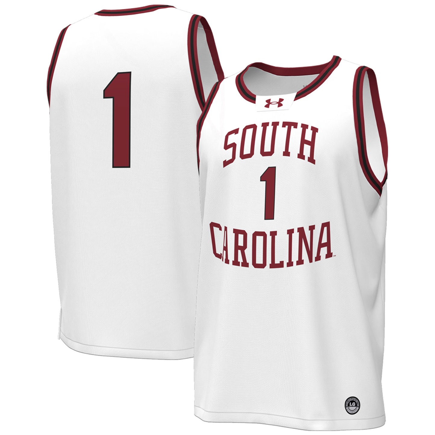 Men's Under Armour #1 White South Carolina Gamecocks Throwback Replica Basketball Jersey