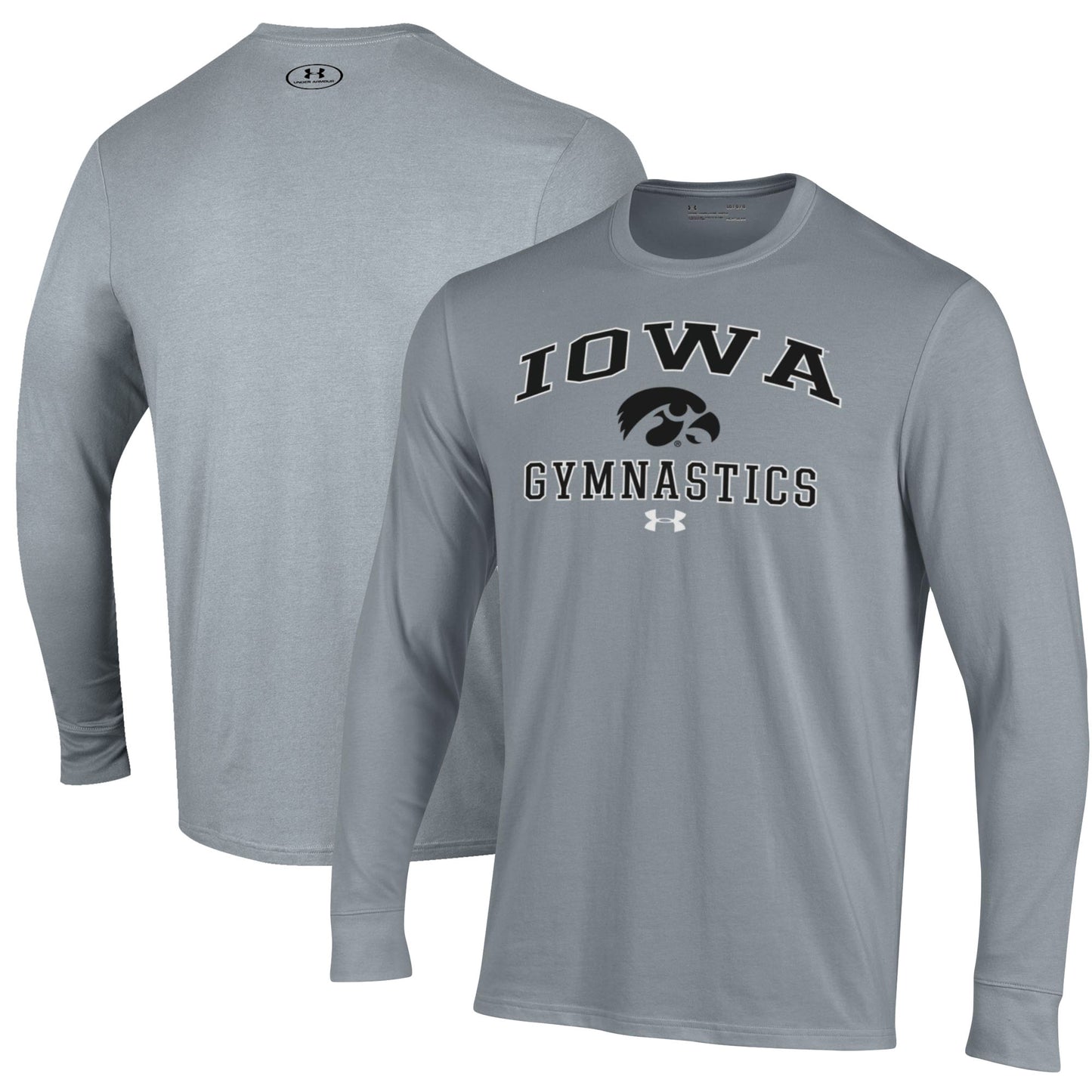 Men's Under Armour  Gray Iowa Hawkeyes Gymnastics Performance Long Sleeve T-Shirt