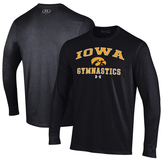 Men's Under Armour  Black Iowa Hawkeyes Gymnastics Performance Long Sleeve T-Shirt