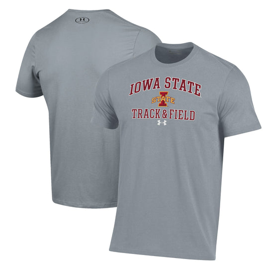 Men's Under Armour  Gray Iowa State Cyclones Track & Field Performance T-Shirt