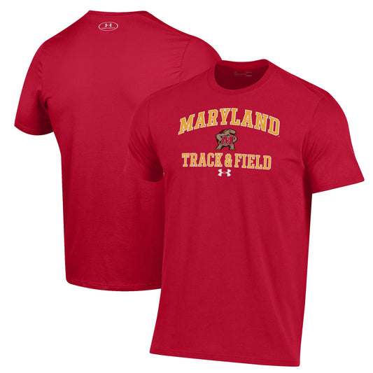 Men's Under Armour  Red Maryland Terrapins Track & Field Performance T-Shirt