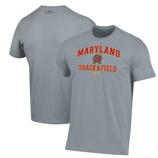 Men's Under Armour  Gray Maryland Terrapins Track & Field Performance T-Shirt