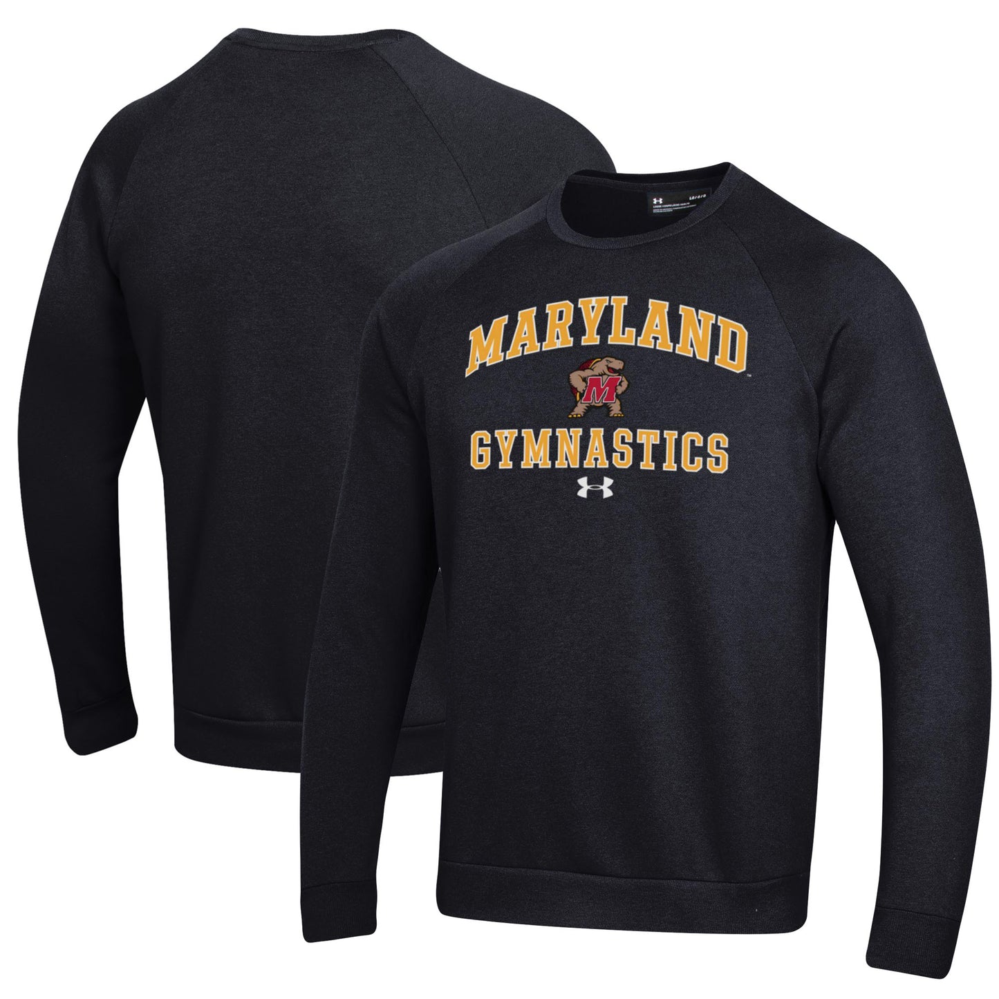 Men's Under Armour  Black Maryland Terrapins Gymnastics All Day Fleece Pullover Sweatshirt