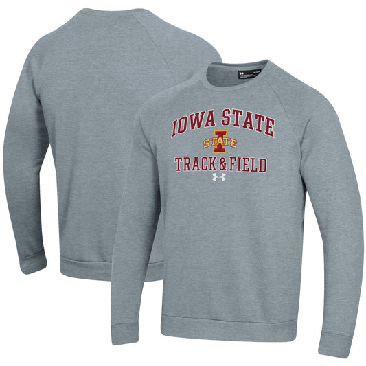 Men's Under Armour  Gray Iowa State Cyclones Track & Field All Day Fleece Pullover Sweatshirt