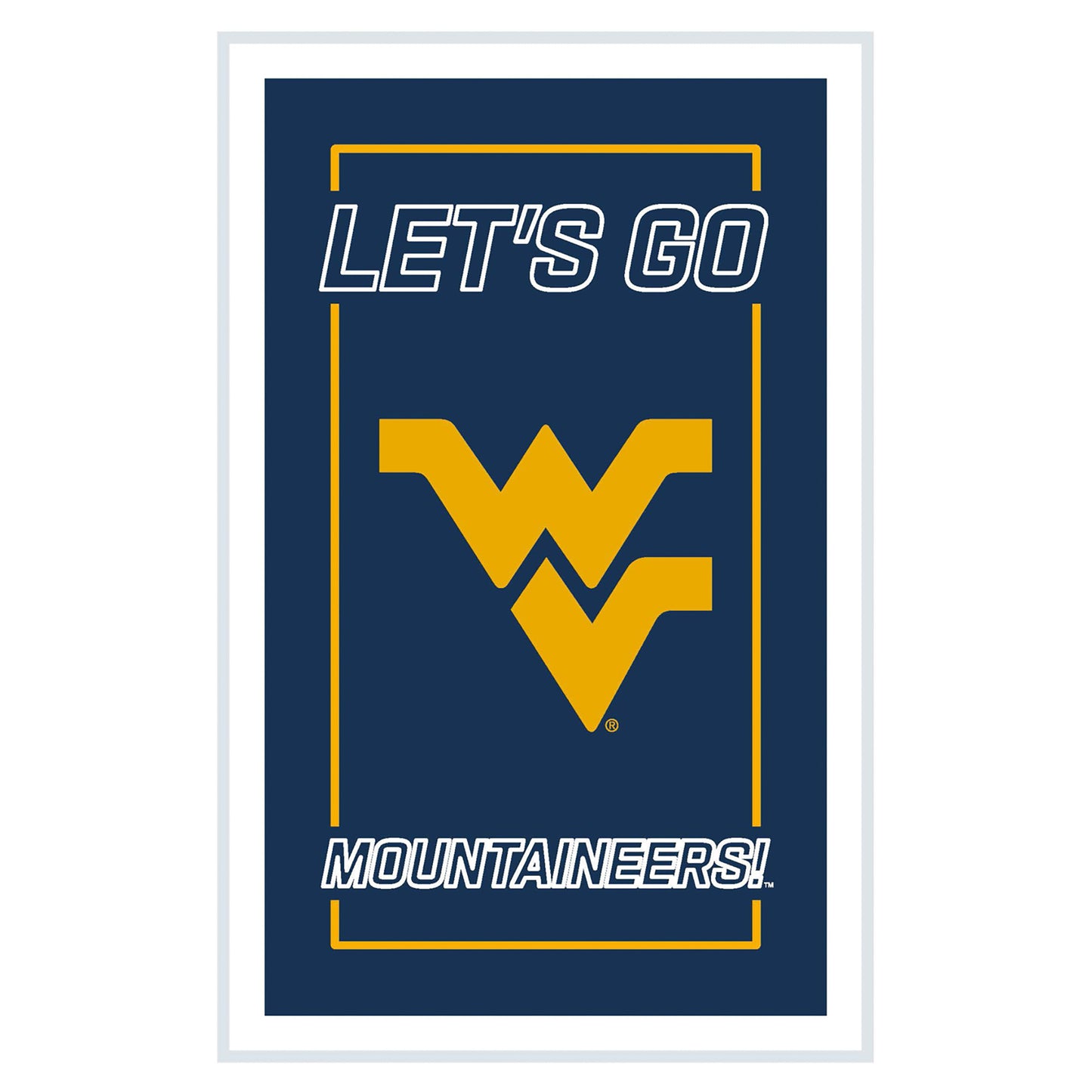 West Virginia Mountaineers 14" x 22" Neolite LED Rectangle Wall Sign