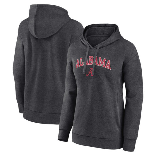 Women's Fanatics Heather Charcoal Alabama Crimson Tide Evergreen Campus Pullover Hoodie