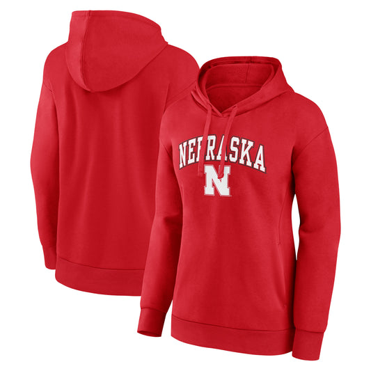 Women's Fanatics Scarlet Nebraska Huskers Evergreen Campus Pullover Hoodie