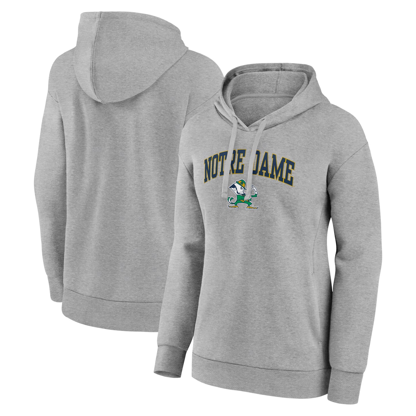 Women's Fanatics Heather Gray Notre Dame Fighting Irish Evergreen Campus Pullover Hoodie