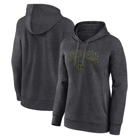 Women's Fanatics Heather Charcoal Notre Dame Fighting Irish Evergreen Campus Pullover Hoodie