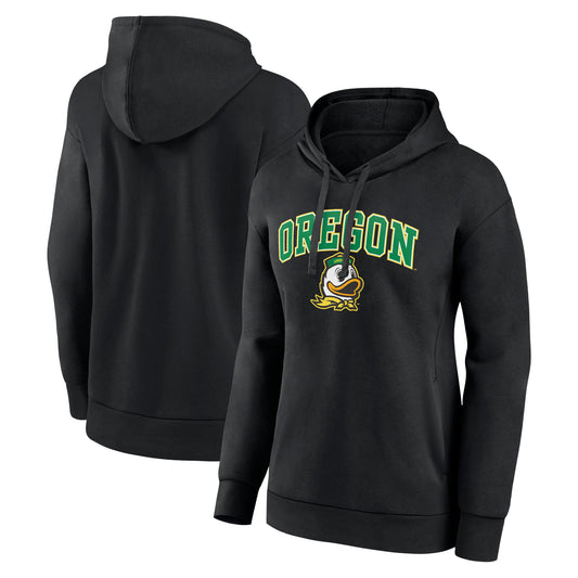 Women's Fanatics Black Oregon Ducks Evergreen Campus Pullover Hoodie