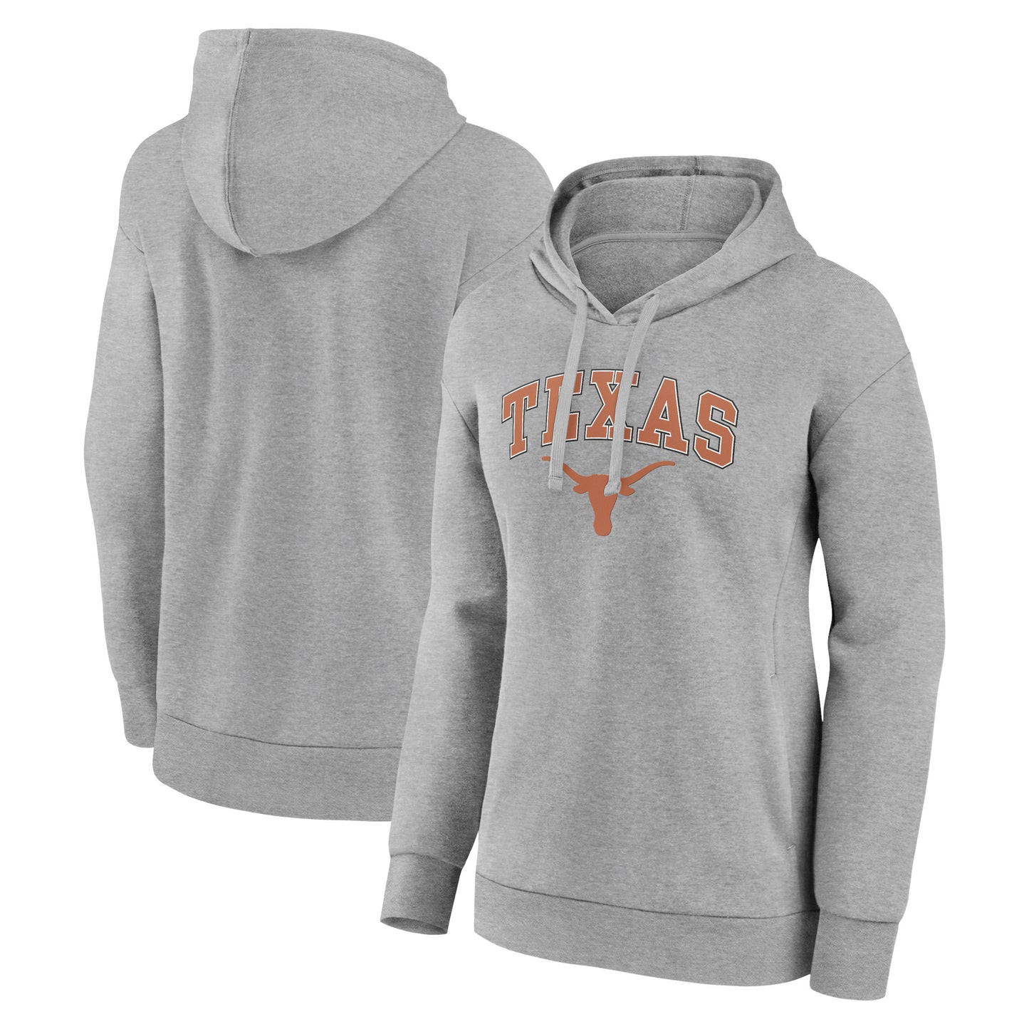 Women's Fanatics Heather Gray Texas Longhorns Evergreen Campus Pullover Hoodie