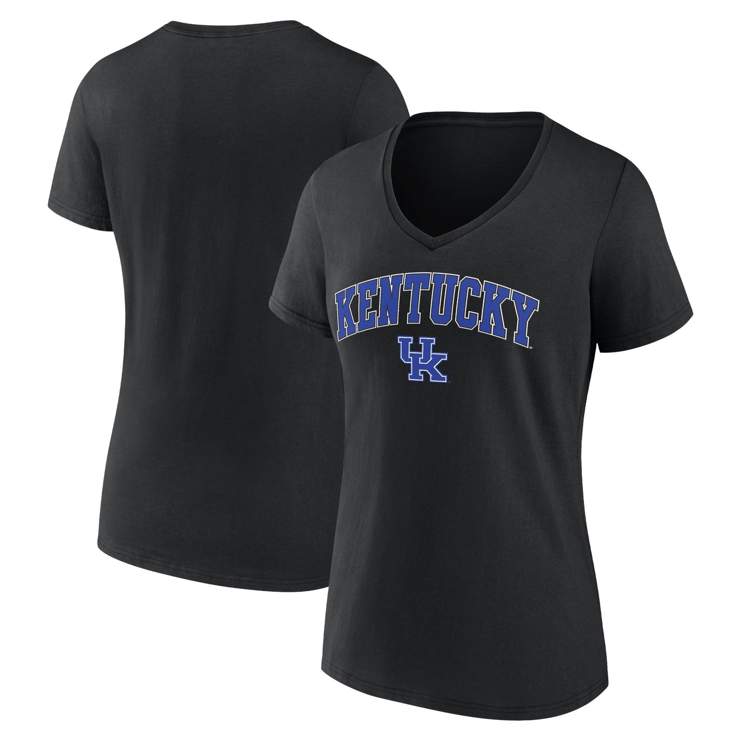 Women's Fanatics Black Kentucky Wildcats Evergreen Campus V-Neck T-Shirt