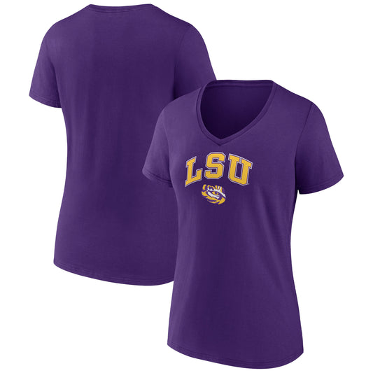 Women's Fanatics Purple LSU Tigers Evergreen Campus V-Neck T-Shirt