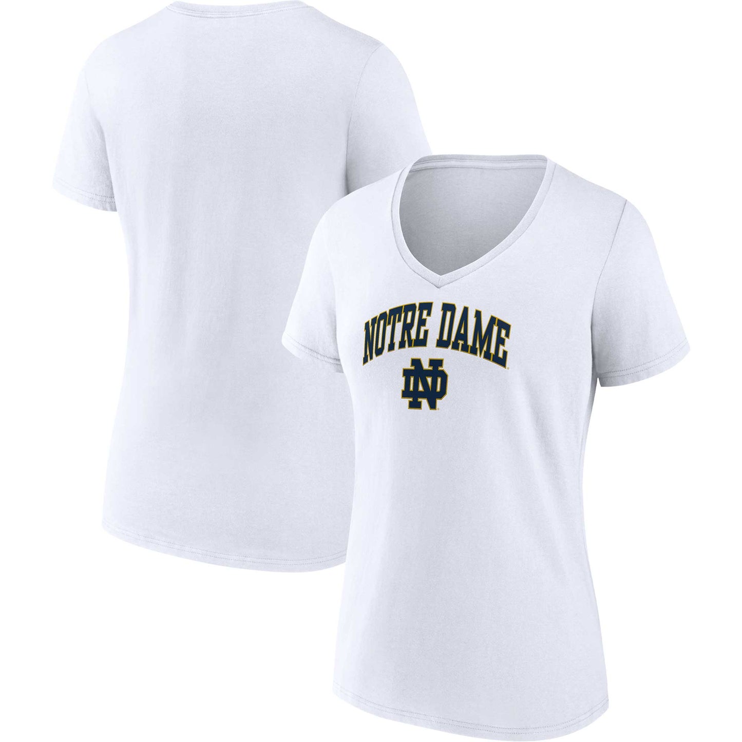 Women's Fanatics White Notre Dame Fighting Irish Evergreen Campus V-Neck T-Shirt