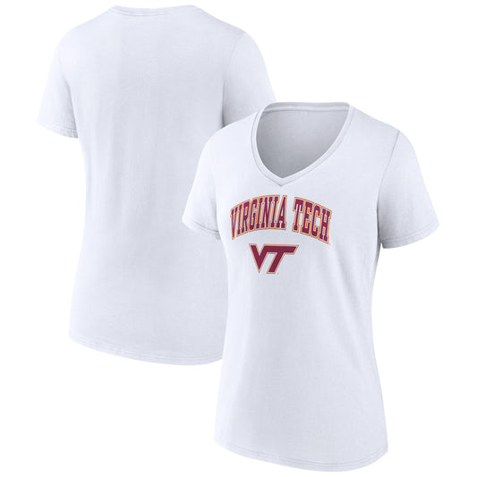 Women's Fanatics White Virginia Tech Hokies Evergreen Campus V-Neck T-Shirt