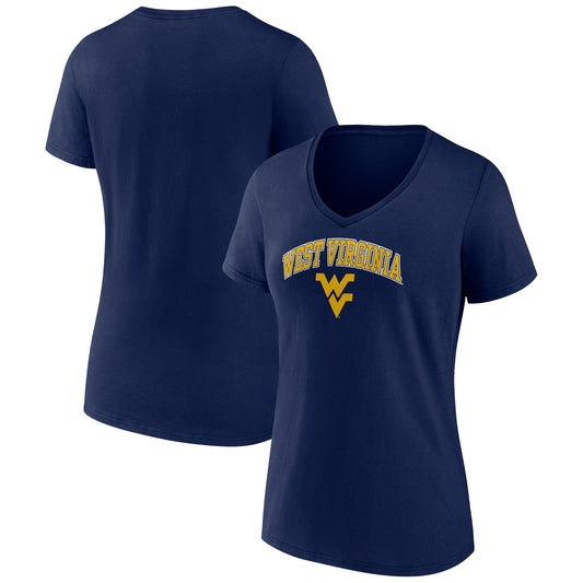 Women's Fanatics Navy West Virginia Mountaineers Evergreen Campus V-Neck T-Shirt