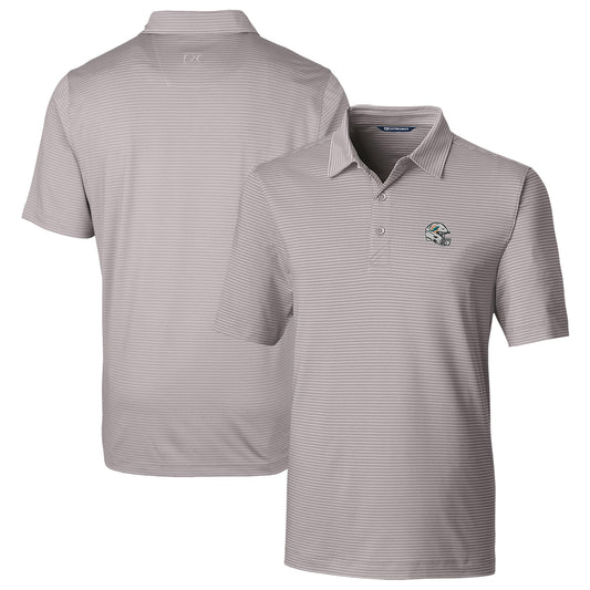 Men's Cutter & Buck  Silver Miami Dolphins Helmet Forge Pencil Stripe Stretch Polo