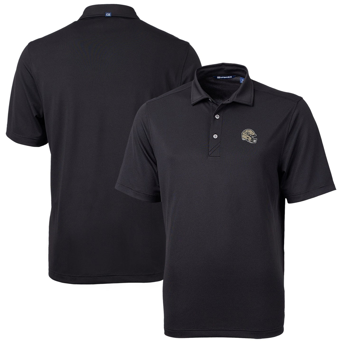 Men's Cutter & Buck  Black New Orleans Saints Helmet Virtue Eco Pique Recycled Polo