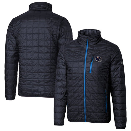 Men's Cutter & Buck  Navy Chicago Bears Helmet Rainier PrimaLoft Eco Insulated Full-Zip Puffer Jacket
