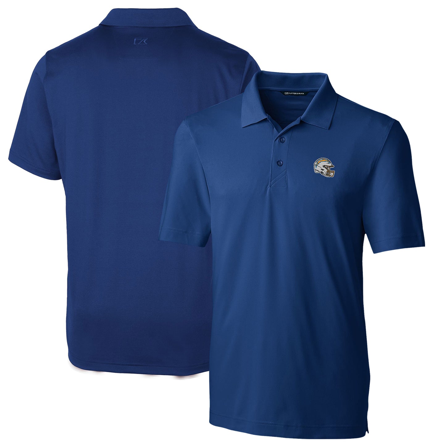 Men's Cutter & Buck  Navy Los Angeles Chargers Helmet Forge Stretch Polo