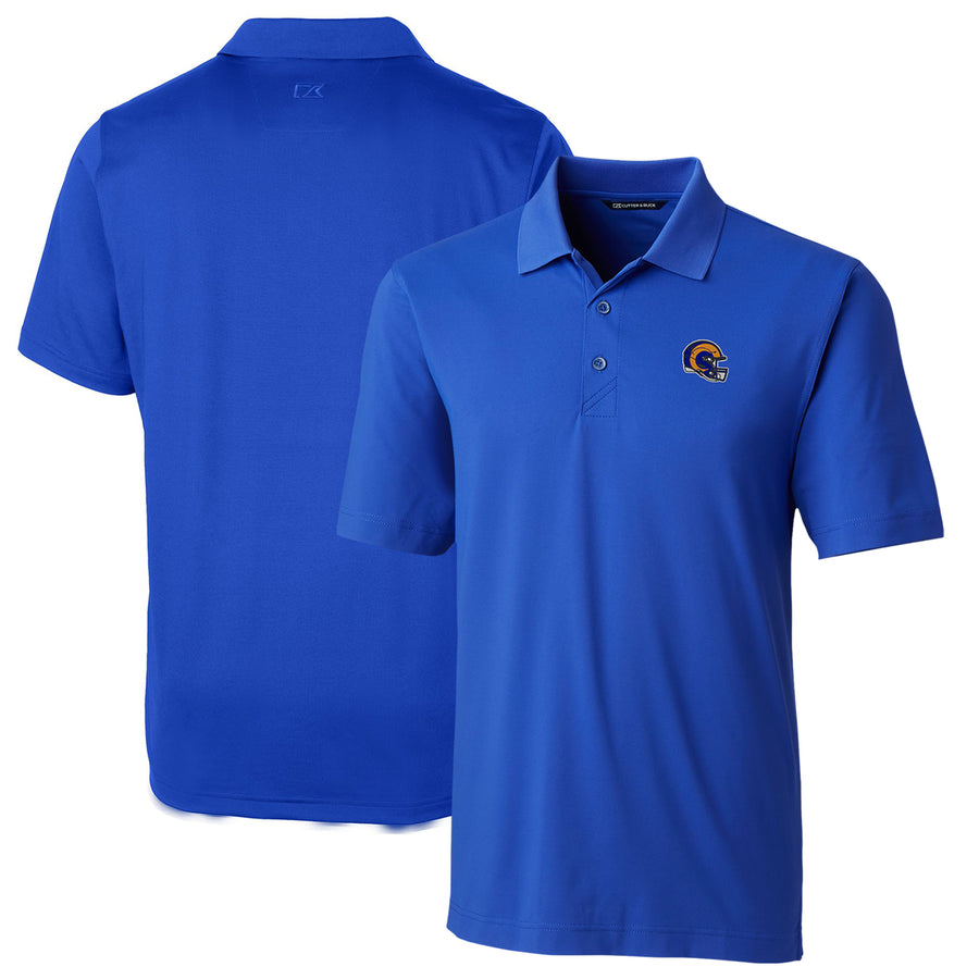 Men's Cutter & Buck  Royal Los Angeles Rams Helmet Forge Stretch Polo
