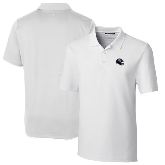 Men's Cutter & Buck  White Chicago Bears Helmet Forge Stretch Polo