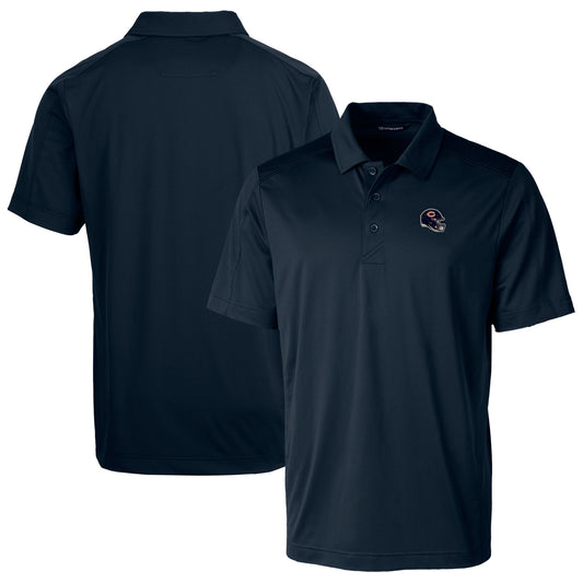 Men's Cutter & Buck  Navy Chicago Bears Helmet Prospect Textured Stretch Polo