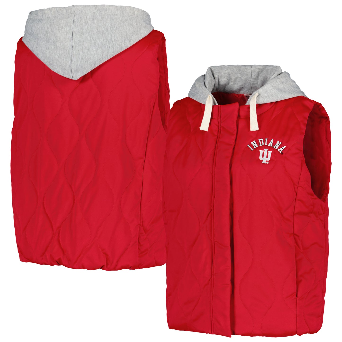 Women's Gameday Couture Crimson Indiana Hoosiers Headliner Full-Snap Hooded Puffer Vest