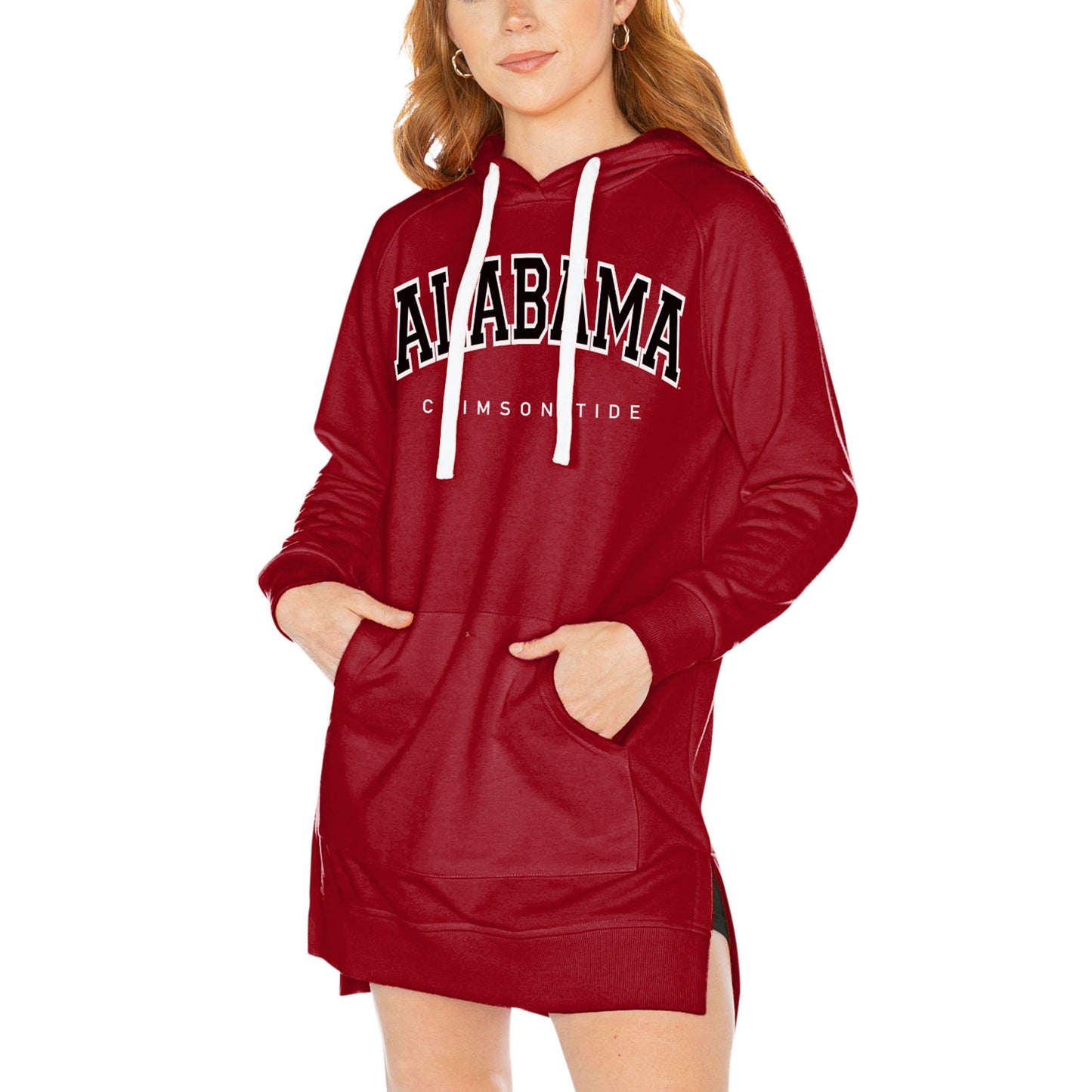 Women's Gameday Couture Crimson Alabama Crimson Tide Take a Knee Raglan Hooded Sweatshirt Dress